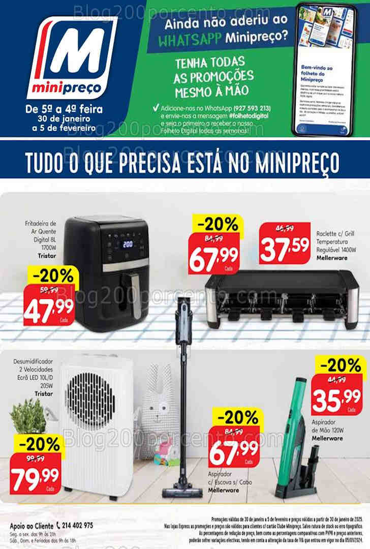 Antevisão Folheto MINIPREÇO Bazar Promoções de 30 janeiro a 5 fevereiro