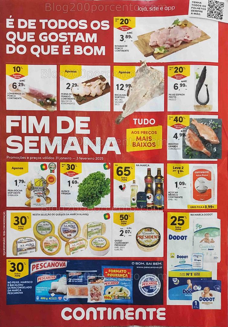 Antevisão Folheto CONTINENTE Promoções Fim de Semana - 31 janeiro a 3 fevereiro