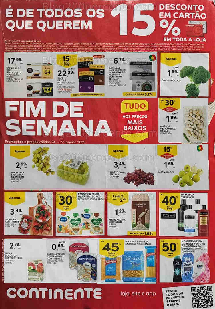 Antevisão Folheto CONTINENTE Promoções Fim de Semana - 24 a 27 janeiro