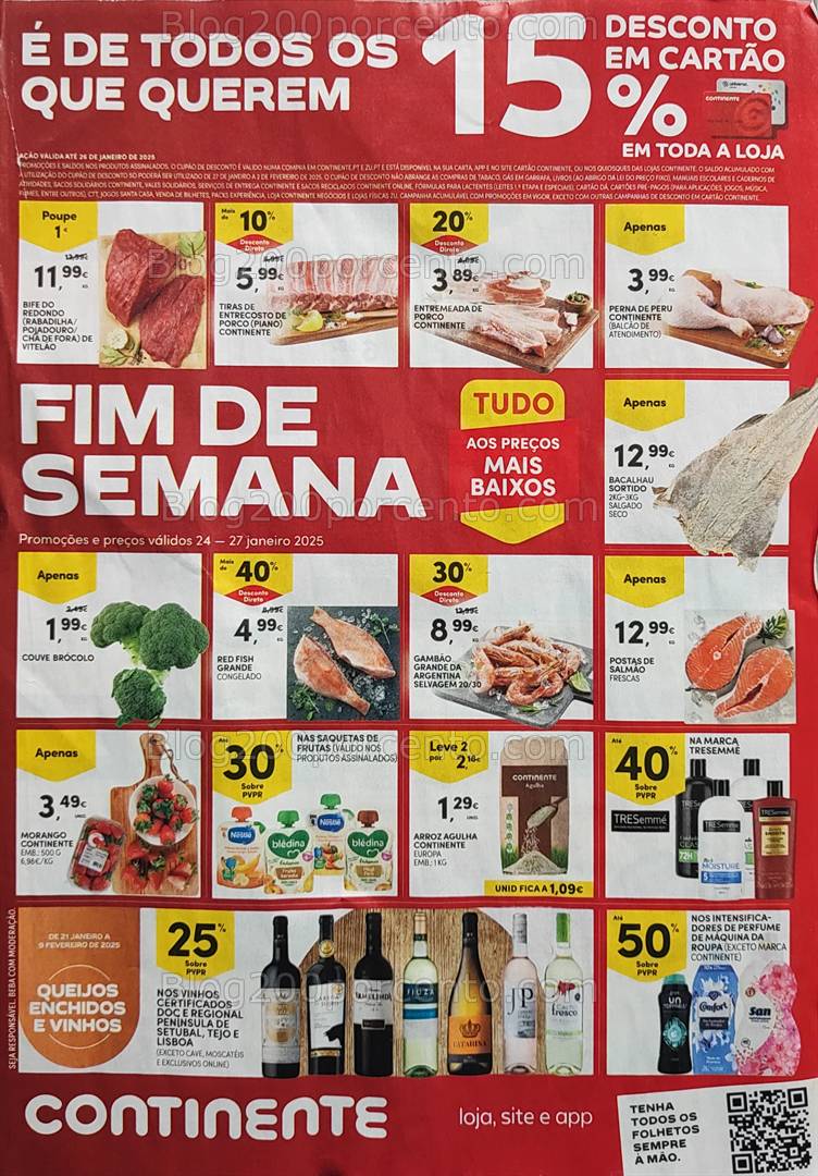 Antevisão Folheto CONTINENTE Promoções Fim de Semana - 24 a 27 janeiro