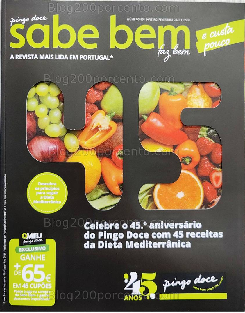 PINGO DOCE Sabe Bem 45 anos - janeiro e fevereiro - os seus vales de desconto!