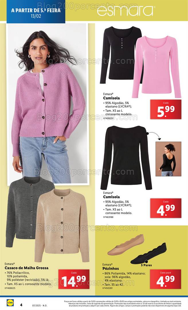 Antevisão Folheto LIDL Moda Esmara Promoções a partir de 13 fevereiro