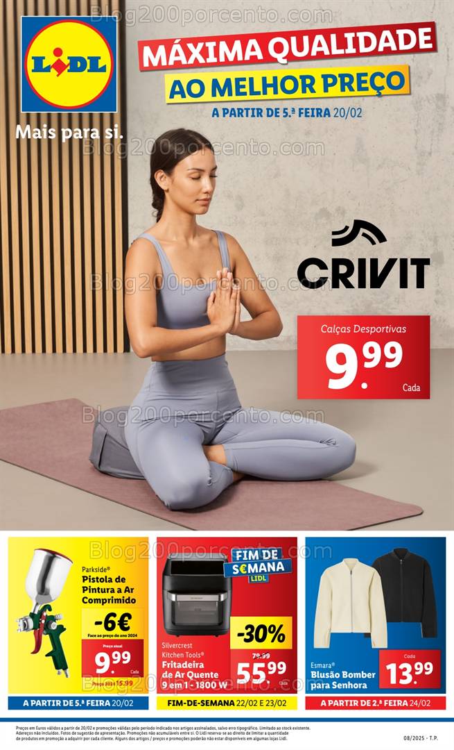 Antevisão Folheto LIDL Desporto Crivit Promoções a partir de 20 fevereiro