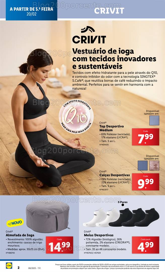 Antevisão Folheto LIDL Desporto Crivit Promoções a partir de 20 fevereiro