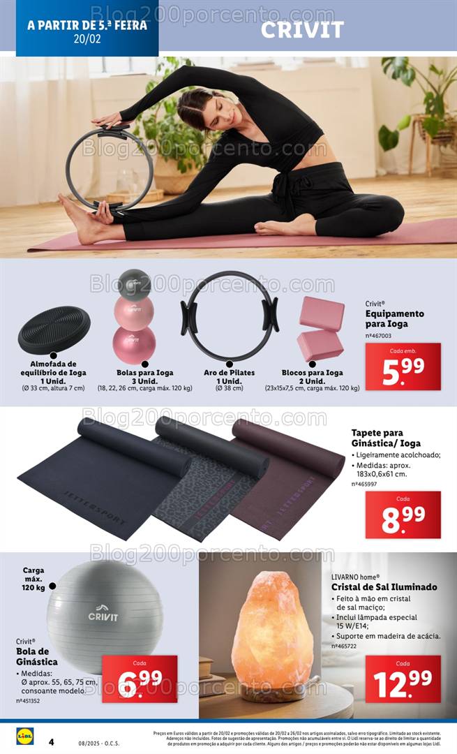 Antevisão Folheto LIDL Desporto Crivit Promoções a partir de 20 fevereiro