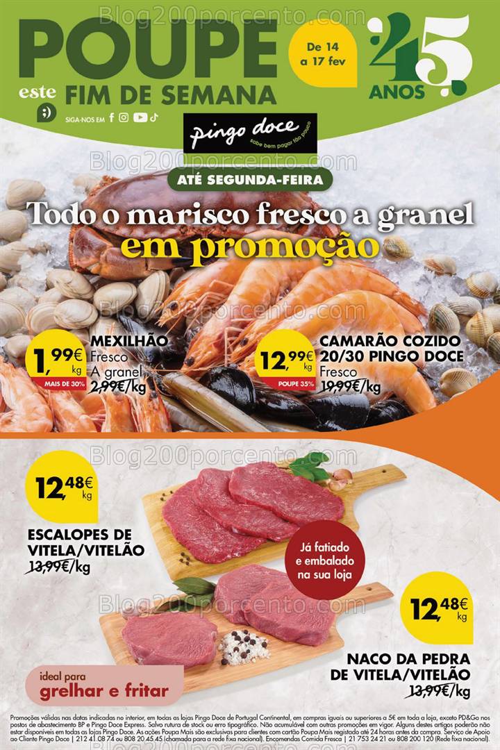 Antevisão Folheto PINGO DOCE Promoções Fim de Semana - 15 e 16 fevereiro