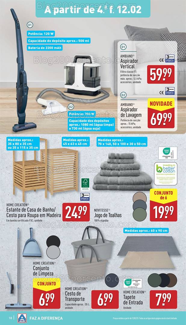 Antevisão Folheto ALDI Bazar Promoções a partir de 12 fevereiro