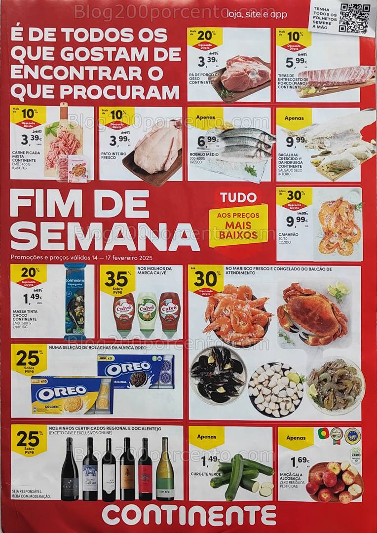 Antevisão Folheto CONTINENTE Promoções Fim de Semana - 14 a 17 fevereiro