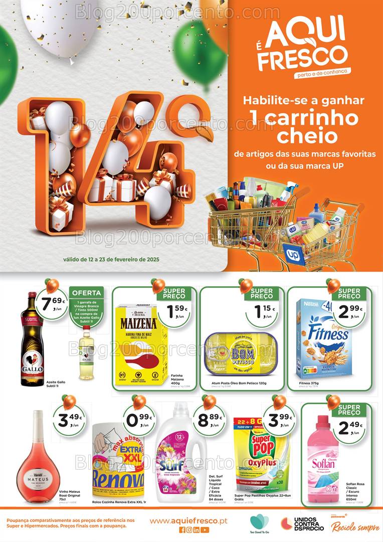 Antevisão Folheto AQUI É FRESCO Promoções de 12 a 23 fevereiro
