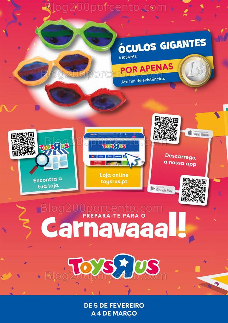 Antevisão Folheto TOYSRUS Carnaval Promoções até 4 março