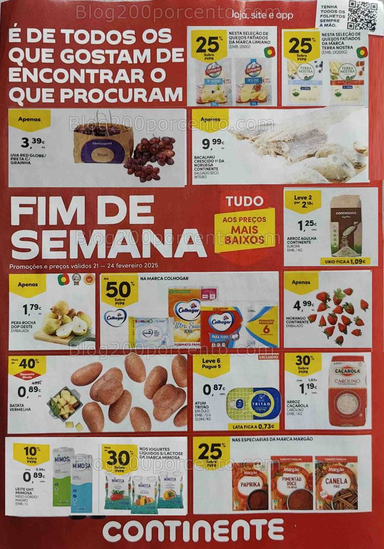 Antevisão Folheto CONTINENTE Promoções Fim de Semana - 21 e 24 fevereiro