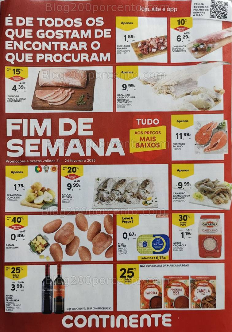 Antevisão Folheto CONTINENTE Promoções Fim de Semana - 21 e 24 fevereiro