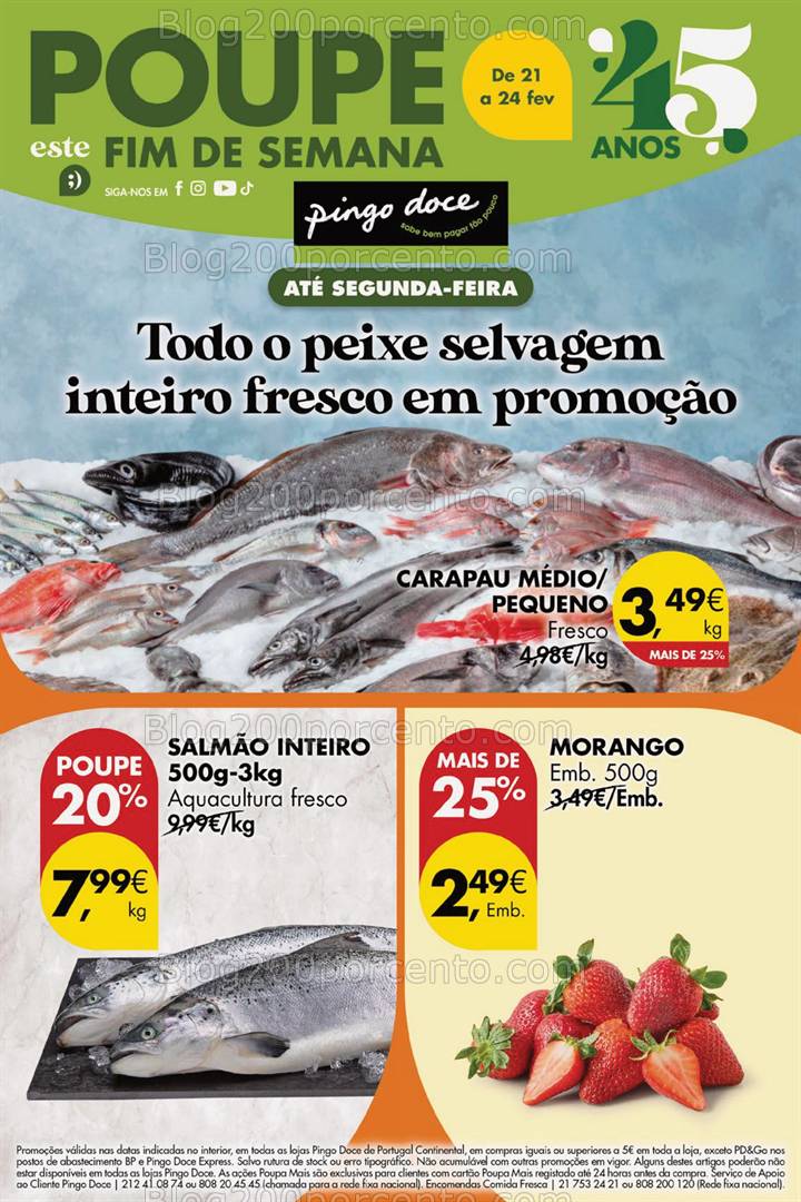 Antevisão Folheto PINGO DOCE Promoções Fim de Semana - 21 a 24 fevereiro