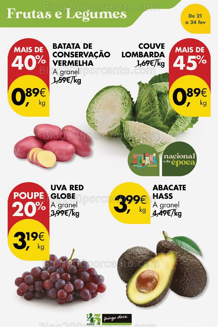 Antevisão Folheto PINGO DOCE Promoções Fim de Semana - 21 a 24 fevereiro