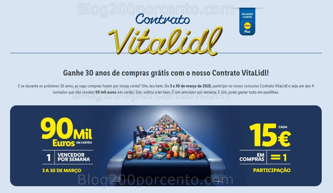 Passatempo VitaLidl - Ganhe 30 anos de compras grátis com o Lidl!