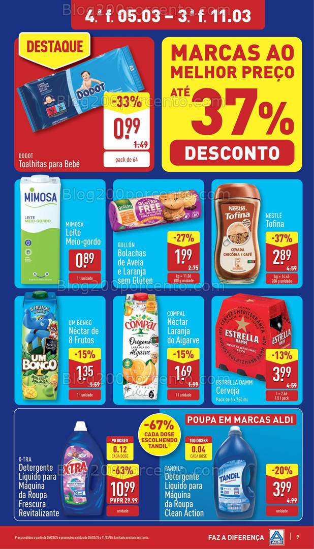 Antevisão Folheto ALDI Promoções de 5 a 11 março