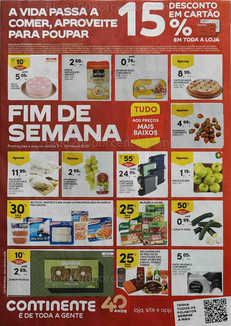 Antevisão Folheto CONTINENTE Promoções Fim de Semana - 7 a 10 março