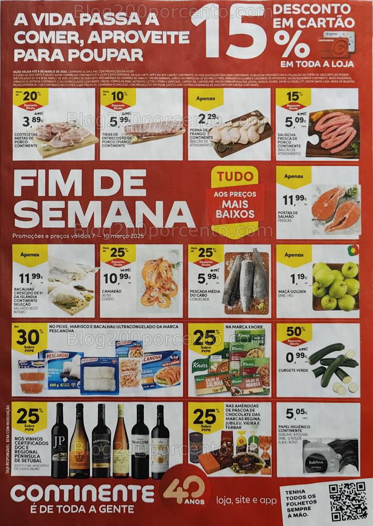 Antevisão Folheto CONTINENTE Promoções Fim de Semana - 7 a 10 março