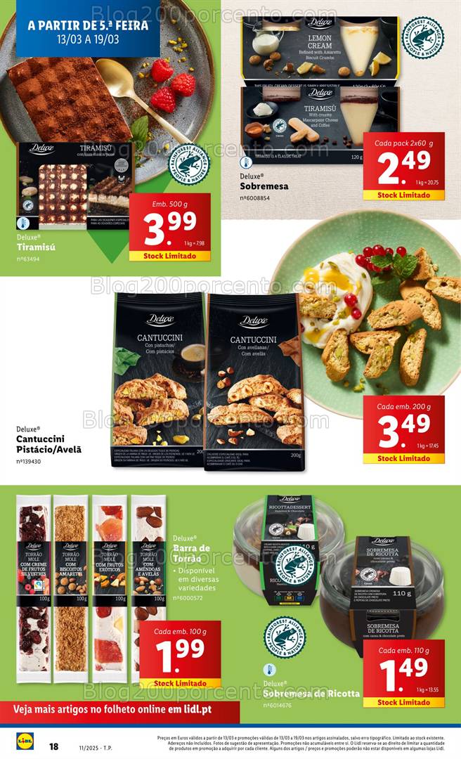 Antevisão Folheto LIDL Deluxe Promoções de 13 a 19 março