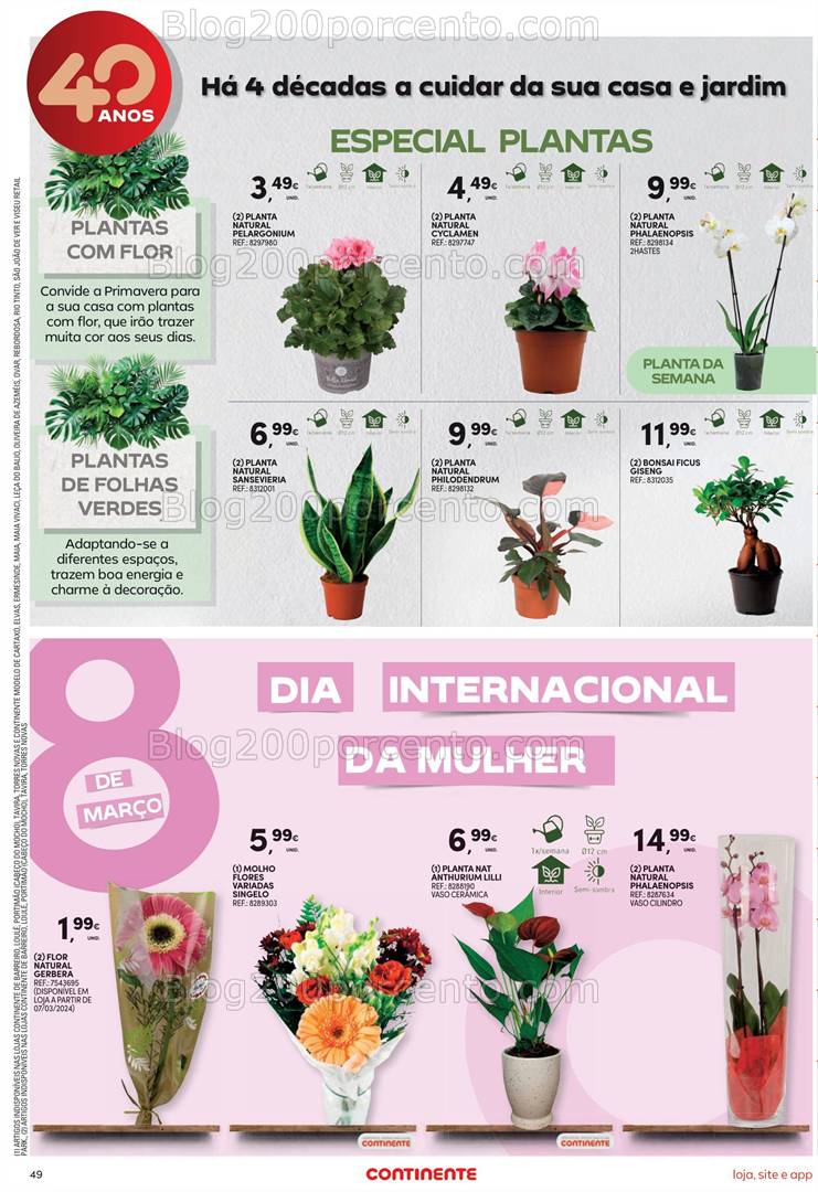 Antevisão Folheto CONTINENTE Mercado de Plantas Promoções de 4 a 10 março