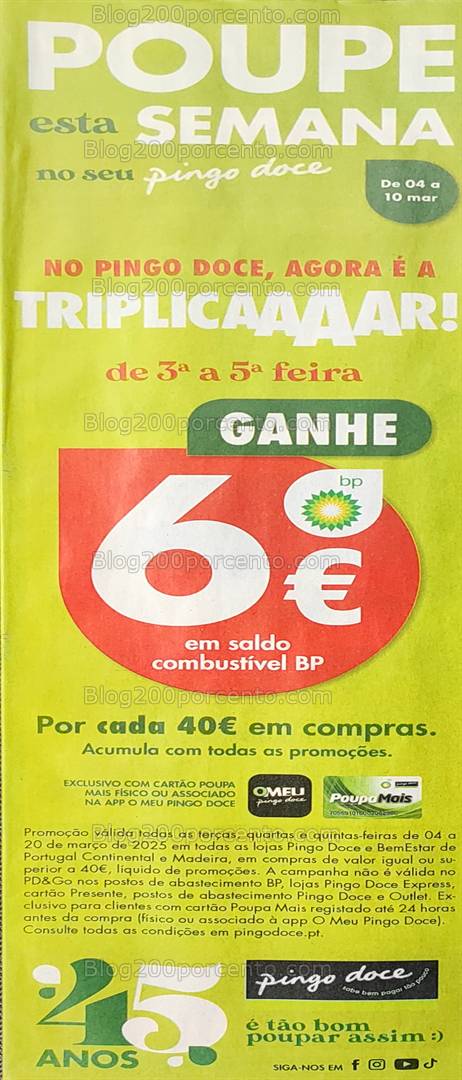 ALERTA - Oferta Combustível a Triplicar PINGO DOCE Promoções de 4 a 6 março 