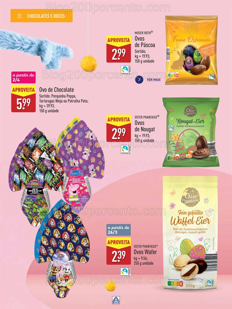 Antevisão Folheto ALDI Páscoa Feliz Promoções a partir de 18 março