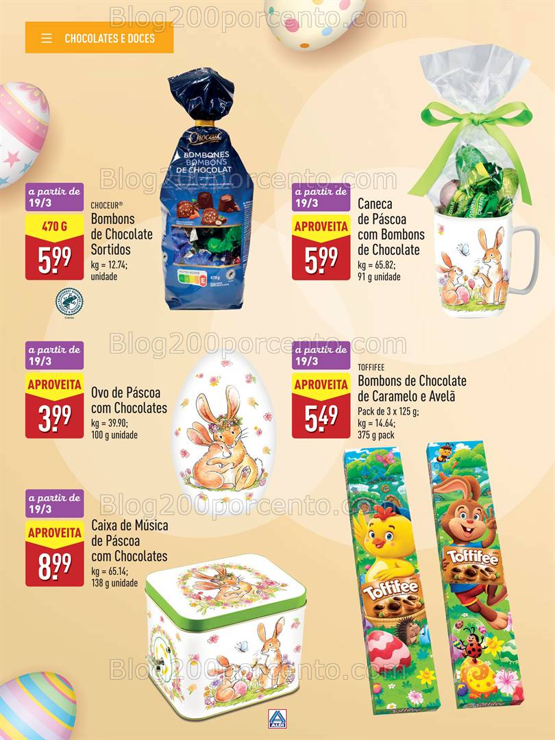 Antevisão Folheto ALDI Páscoa Feliz Promoções a partir de 18 março