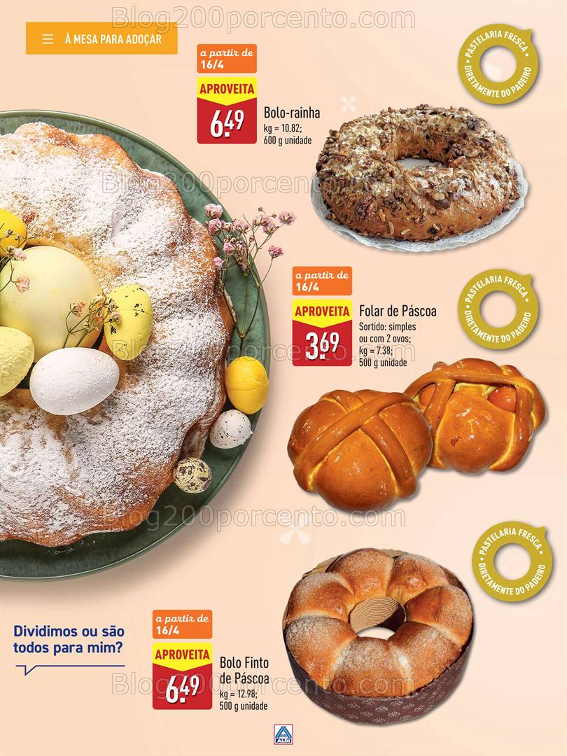 Antevisão Folheto ALDI Páscoa Feliz Promoções a partir de 18 março