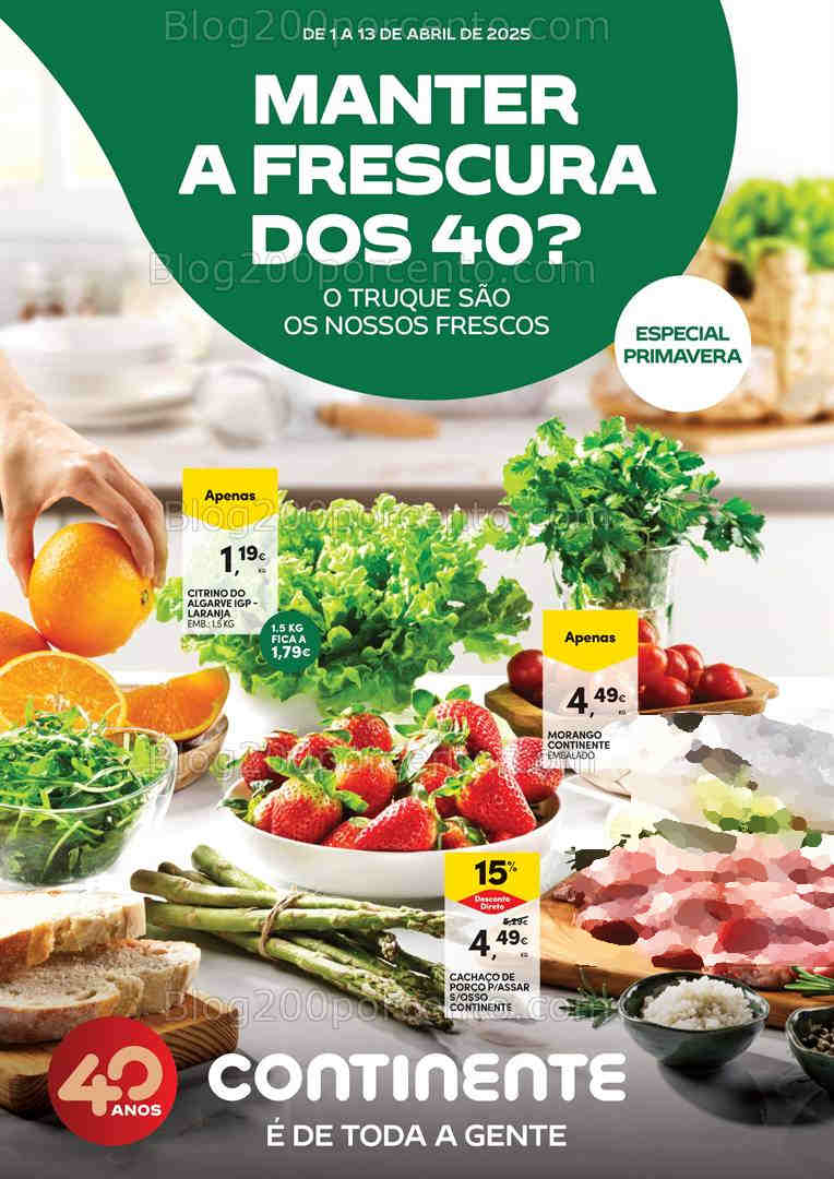 Antevisão Folheto CONTINENTE Frescos Promoções de 1 a 13 abril