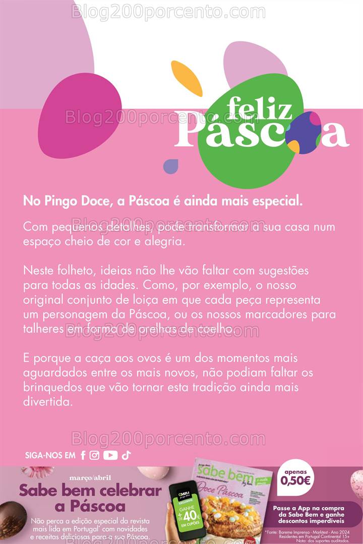 Antevisão Folheto PINGO DOCE Bazar Páscoa Promoções de 18 março a 21 abril