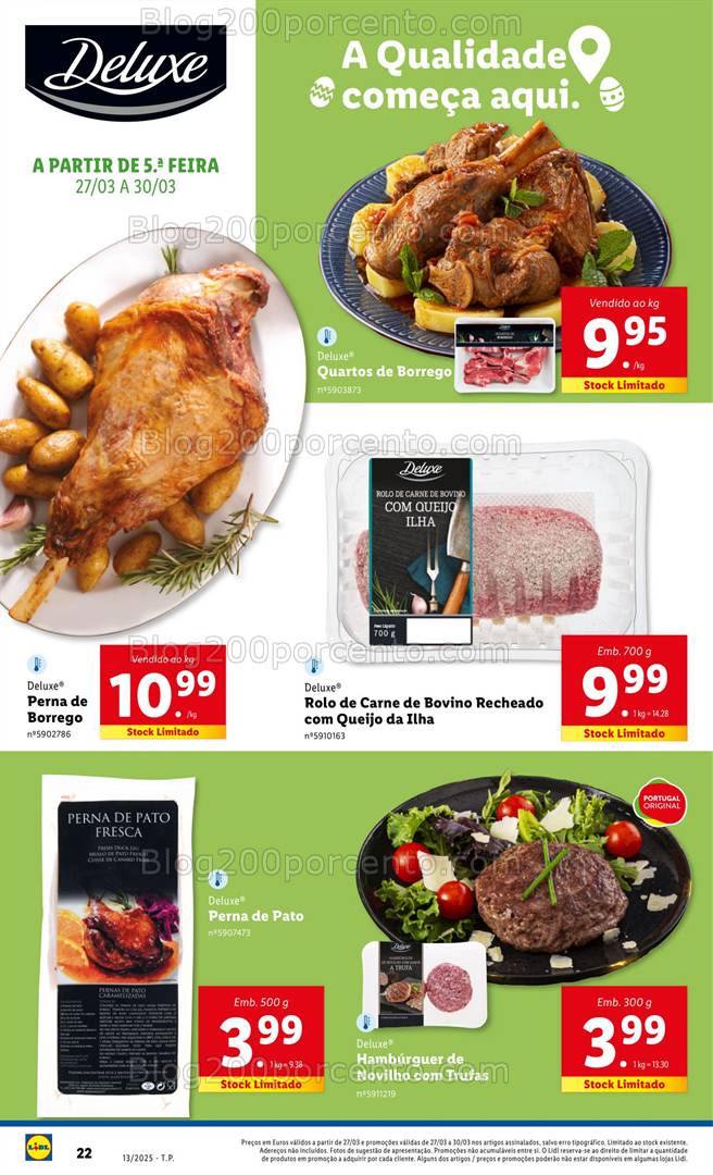 Antevisão Folheto LIDL Páscoa Deluxe Promoções de 27 a 30 março