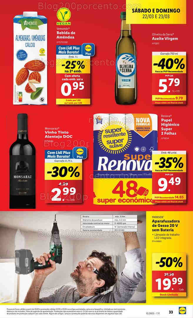 Antevisão Folheto LIDL Promoções Fim de Semana - 22 e 23 março