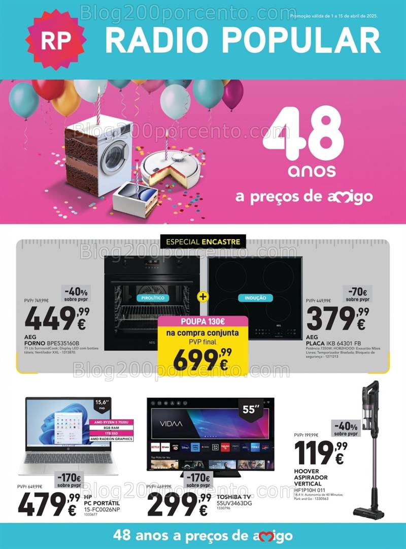 Antevisão Folheto RADIO POPULAR Promoções de 1 a 15 abril