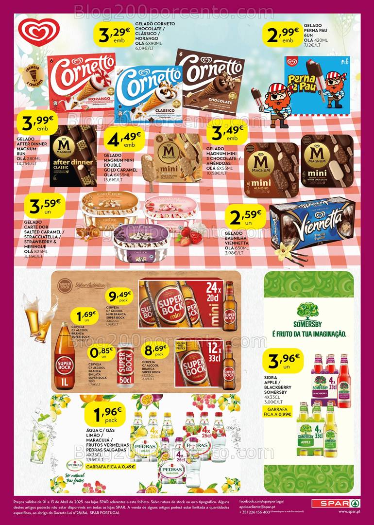 Antevisão Folheto SPAR Promoções de 1 a 13 abril