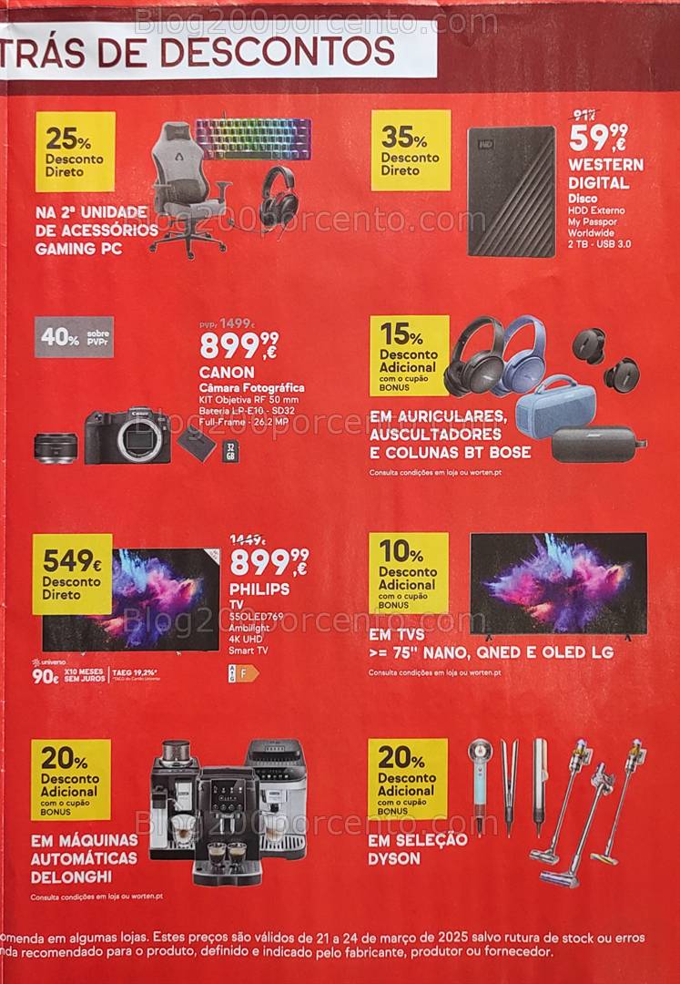 Antevisão Folheto WORTEN Bónus Days Promoções até 24 março