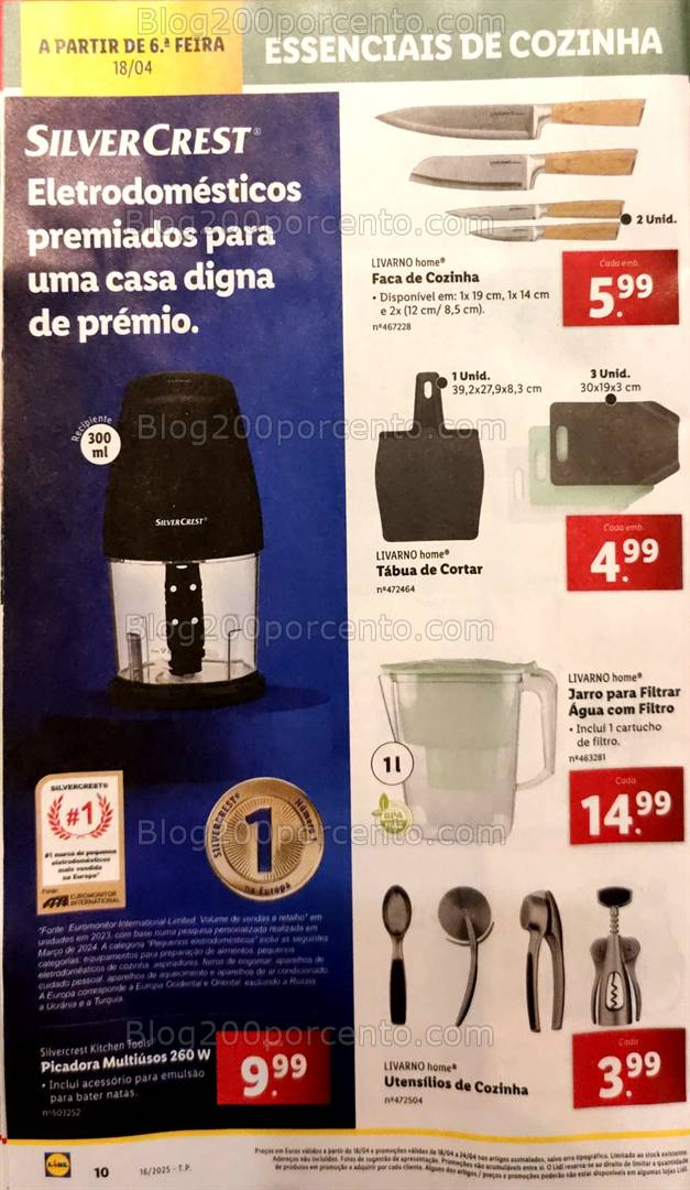 Antevisão Folheto LIDL Bazar Cozinha Promoções de 18 a 24 abril