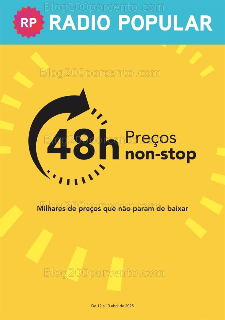Antevisão Folheto RADIO POPULAR Promoções Fim de Semana - 12 e 13 abril