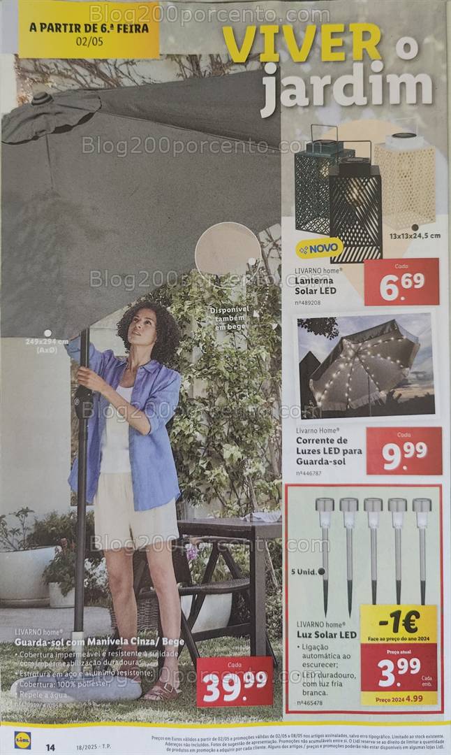 Antevisão Folheto LIDL Viver o Jardim Promoções de 2 a 8 maio
