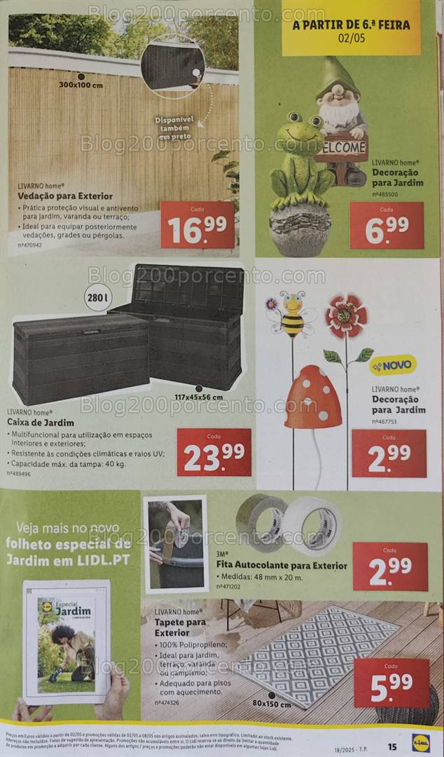 Antevisão Folheto LIDL Viver o Jardim Promoções de 2 a 8 maio