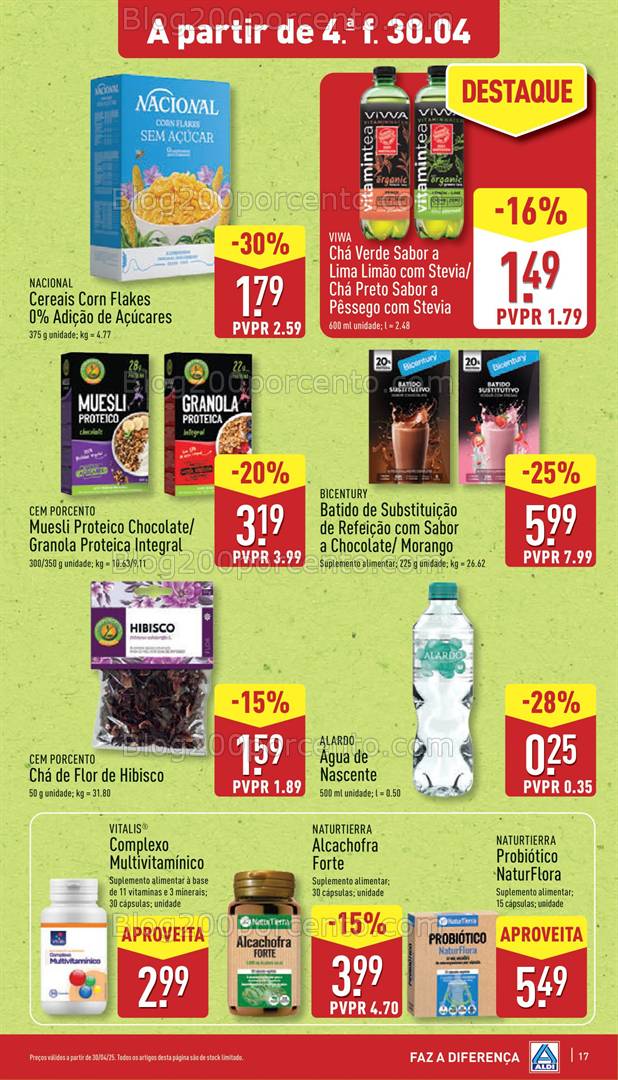Antevisão Folheto ALDI Promoções de 30 abril a 6 maio - Alimentação Saudável