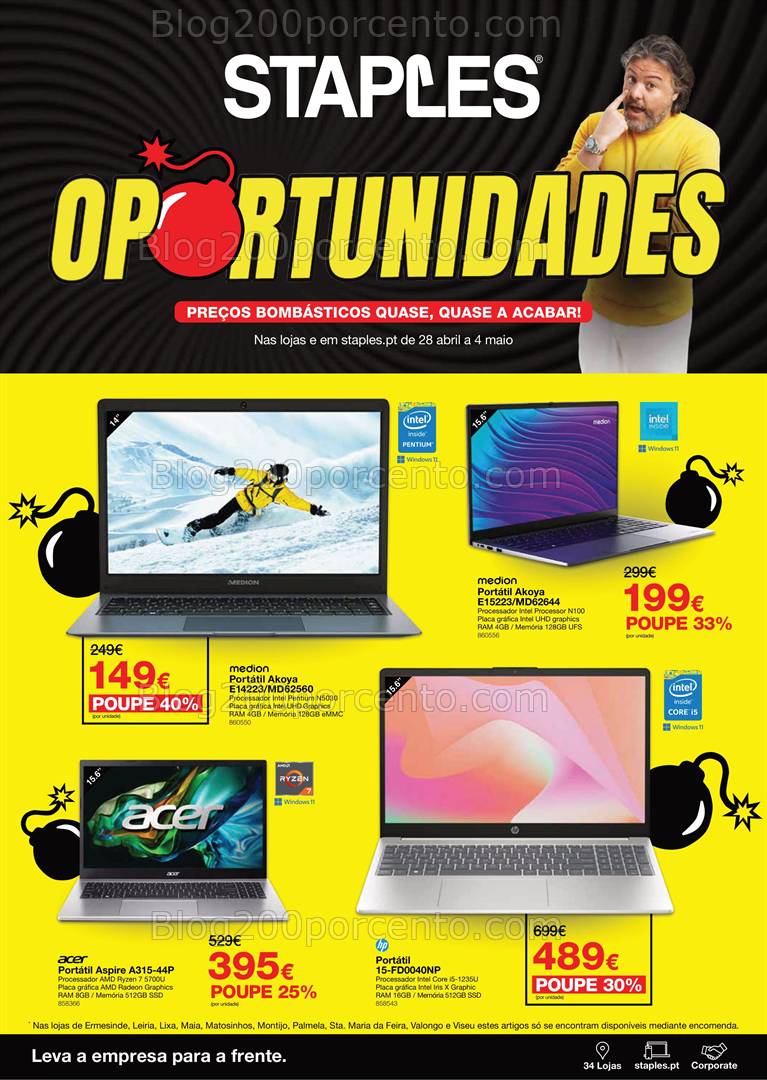 Antevisão Folheto STAPLES Oportunidades Promoções de 28 abril a 4 maio