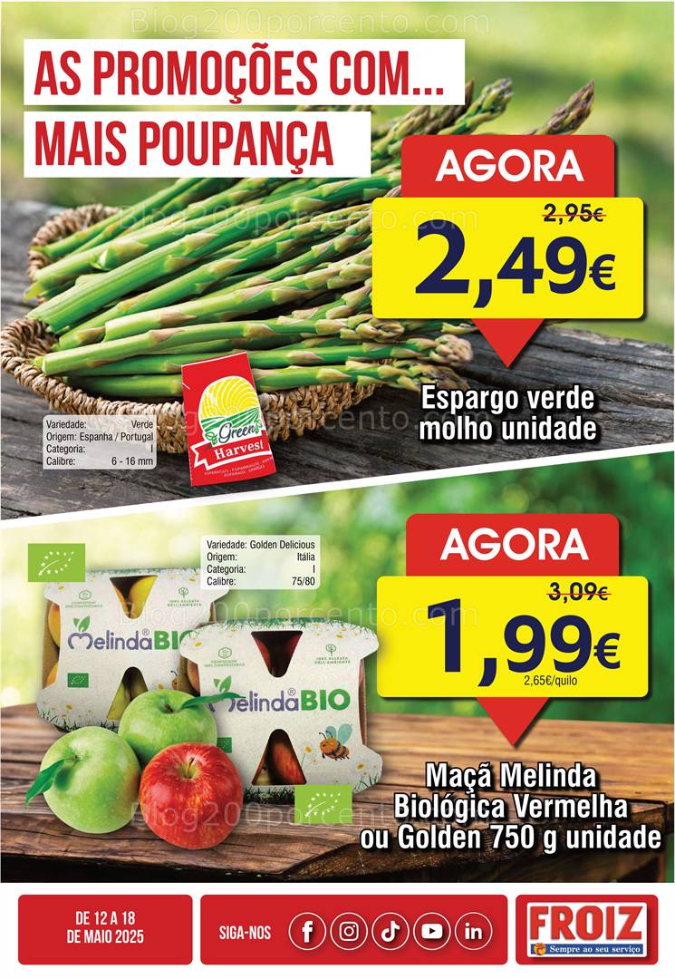 Antevisão Folheto FROIZ Promoções de 12 a 28 maio