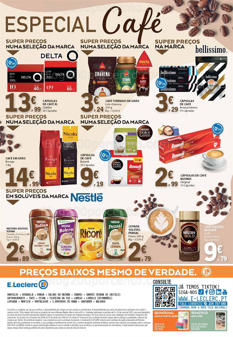 Antevisão Folheto E-LECLERC Promoções a partir de 8 a 14 maio cafés