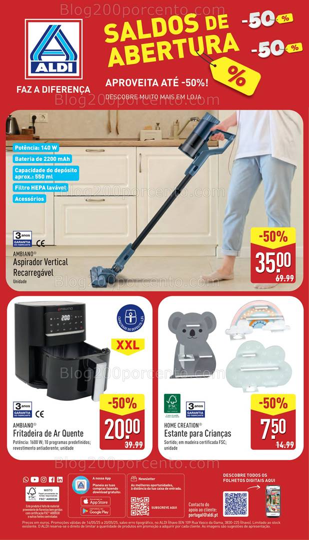 Antevisão Folheto ALDI Abertura Ílhavo Promoções de 14 a 20 maio