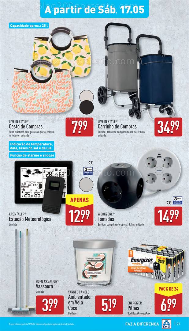 Antevisão Folheto ALDI Achados Promoções de 17 a 20 maio achados