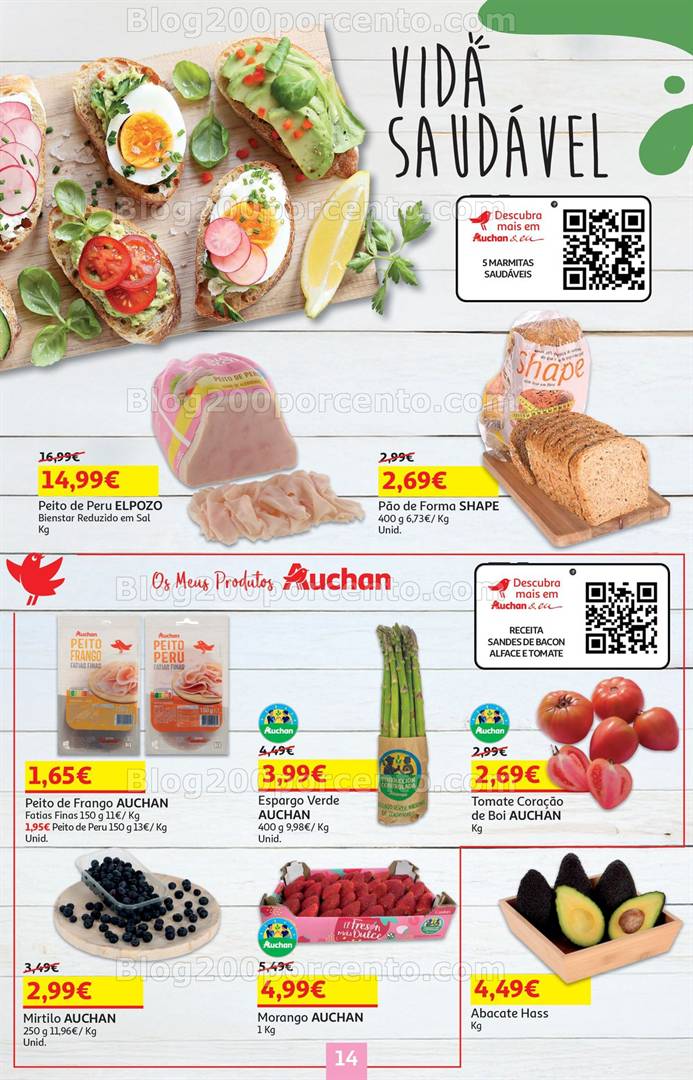 Antevisão Folheto AUCHAN Vida Saudável Promoções de 7 a 21 maio alimentação saudável