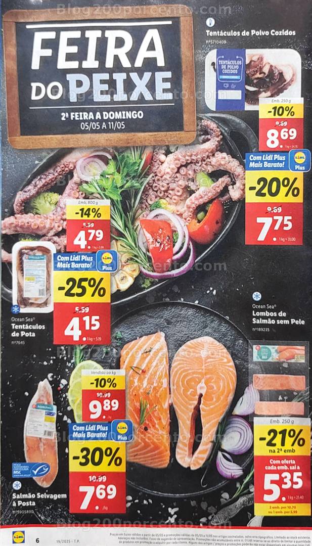 Antevisão Folheto LIDL Promoções de 5 a 11 maio peixe