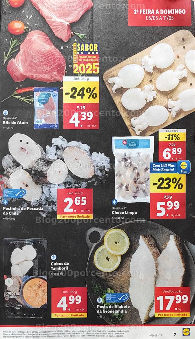 Antevisão Folheto LIDL Promoções de 5 a 11 maio peixe