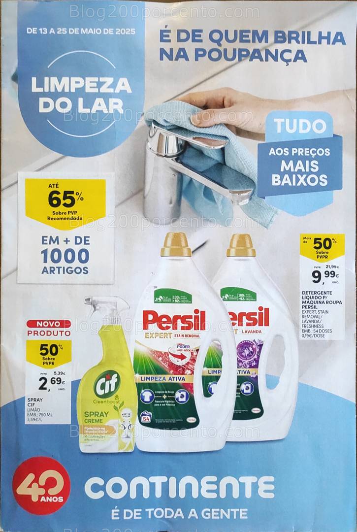 Antevisão Folheto CONTINENTE Limpeza Promoções de 13 a 25 maio