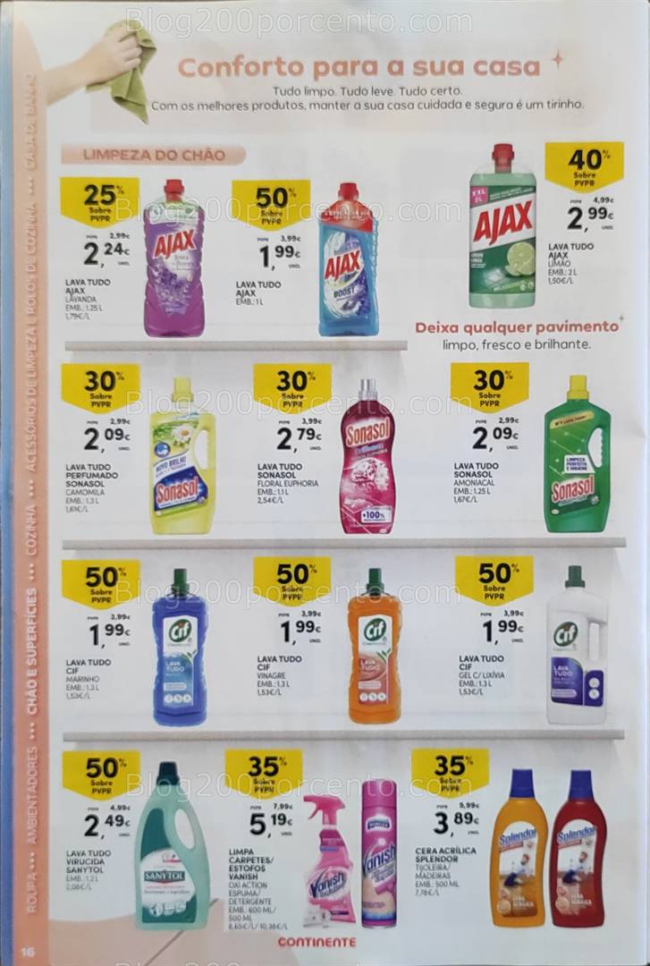 Antevisão Folheto CONTINENTE Limpeza Promoções de 13 a 25 maio